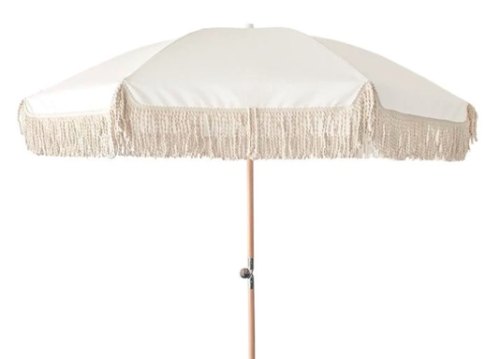 Antique white parasol with cotton fringing 213 X 183CM